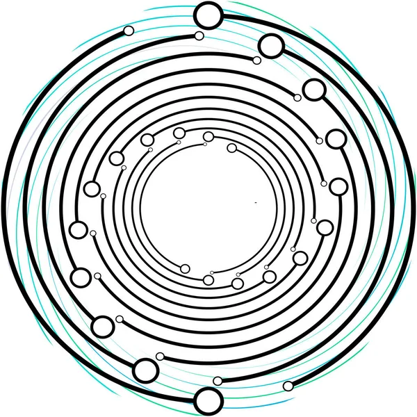 추상적 스피랄 벡터를 뛰어넘는 달팽이관은 동그랗고 기하학적 그림입니다 — 스톡 벡터