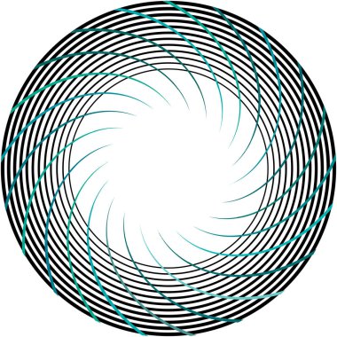 Soyut sarmal, girdap, dönme vektörü örtüşüyor. Volute, helix, koklear vertigo dairesel, geometrik çizim. Soyut çember