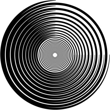 Soyut sarmal, girdap, dönme vektörü örtüşüyor. Volute, helix, koklear vertigo dairesel, geometrik çizim. Soyut çember
