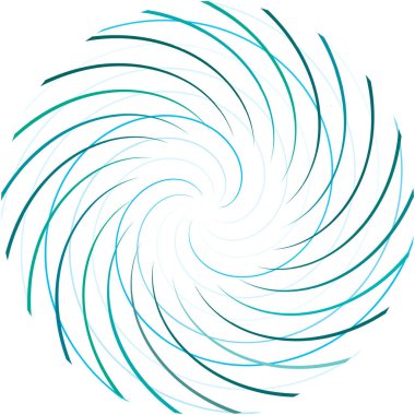 Soyut sarmal, girdap, dönme vektörü örtüşüyor. Volute, helix, koklear vertigo dairesel, geometrik çizim. Soyut çember