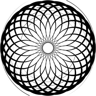 Soyut sarmal, girdap, dönme vektörü örtüşüyor. Volute, helix, koklear vertigo dairesel, geometrik çizim. Soyut çember