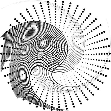 Soyut sarmal, girdap, dönme vektörü örtüşüyor. Volute, helix, koklear vertigo dairesel, geometrik çizim. Soyut çember