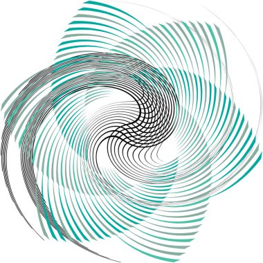 Soyut sarmal, girdap, dönme vektörü örtüşüyor. Volute, helix, koklear vertigo dairesel, geometrik çizim. Soyut çember