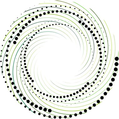 Soyut sarmal, girdap, dönme vektörü örtüşüyor. Volute, helix, koklear vertigo dairesel, geometrik çizim. Soyut çember