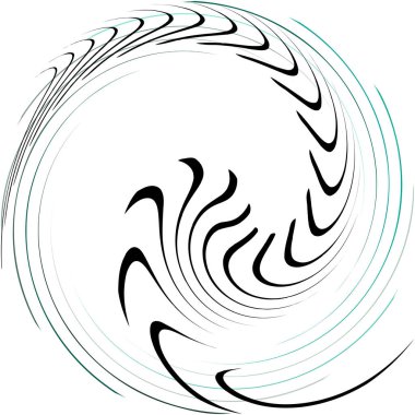 Soyut sarmal, girdap, dönme vektörü örtüşüyor. Volute, helix, koklear vertigo dairesel, geometrik çizim. Soyut çember
