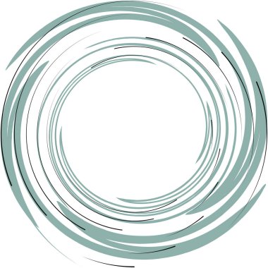 Soyut sarmal, girdap, dönme vektörü örtüşüyor. Volute, helix, koklear vertigo dairesel, geometrik çizim. Soyut çember