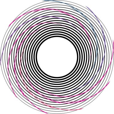 Soyut sarmal, girdap, dönme vektörü örtüşüyor. Volute, helix, koklear vertigo dairesel, geometrik çizim. Soyut çember