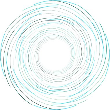 Soyut sarmal, girdap, dönme vektörü örtüşüyor. Volute, helix, koklear vertigo dairesel, geometrik çizim. Soyut çember