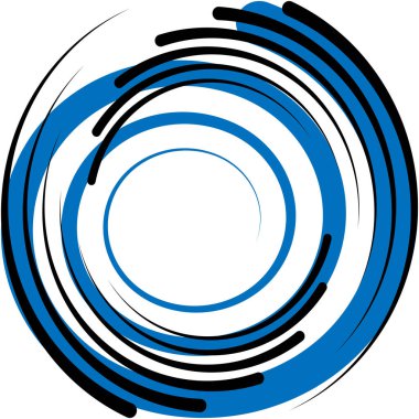 Soyut sarmal, girdap, dönme vektörü örtüşüyor. Volute, helix, koklear vertigo dairesel, geometrik çizim. Soyut çember