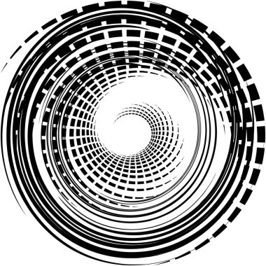 Soyut sarmal, girdap, dönme vektörü örtüşüyor. Volute, helix, koklear vertigo dairesel, geometrik çizim. Soyut çember