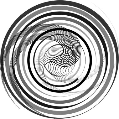 Soyut sarmal, girdap, dönme vektörü örtüşüyor. Volute, helix, koklear vertigo dairesel, geometrik çizim. Soyut çember