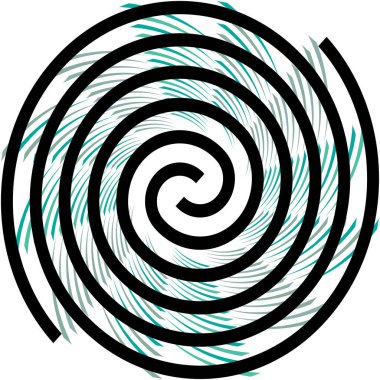 Soyut sarmal, girdap, dönme vektörü örtüşüyor. Volute, helix, koklear vertigo dairesel, geometrik çizim. Soyut çember