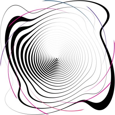 Soyut sarmal, girdap, dönme vektörü örtüşüyor. Volute, helix, koklear vertigo dairesel, geometrik çizim. Soyut çember