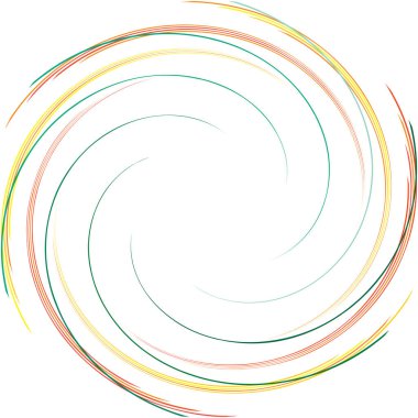 Soyut sarmal, girdap, dönme vektörü örtüşüyor. Volute, helix, koklear vertigo dairesel, geometrik çizim. Soyut çember