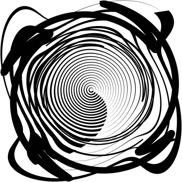 Espiral Abstracta Superpuesta Remolino Vector Giro Voluta Hélice Vértigo Coclear — Vector de stock