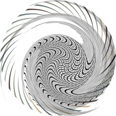 Soyut sarmal, girdap, dönme vektörü örtüşüyor. Volute, helix, koklear vertigo dairesel, geometrik çizim. Soyut çember