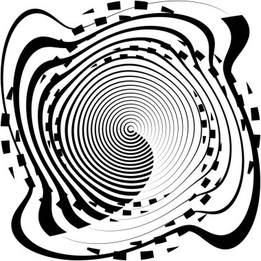 Soyut sarmal, girdap, dönme vektörü örtüşüyor. Volute, helix, koklear vertigo dairesel, geometrik çizim. Soyut çember