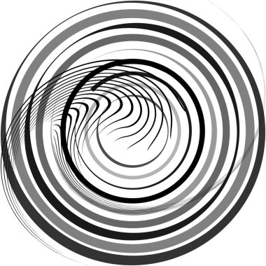 Soyut sarmal, girdap, dönme vektörü örtüşüyor. Volute, helix, koklear vertigo dairesel, geometrik çizim. Soyut çember