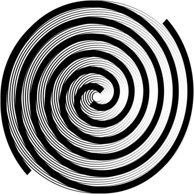 Soyut sarmal, girdap, dönme vektörü örtüşüyor. Volute, helix, koklear vertigo dairesel, geometrik çizim. Soyut çember