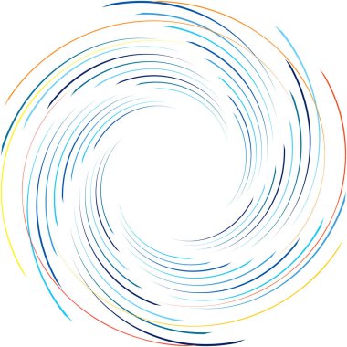 Soyut sarmal, girdap, dönme vektörü örtüşüyor. Volute, helix, koklear vertigo dairesel, geometrik çizim. Soyut çember