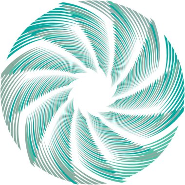 Soyut sarmal, girdap, dönme vektörü örtüşüyor. Volute, helix, koklear vertigo dairesel, geometrik çizim. Soyut çember