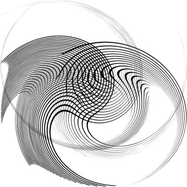 Soyut sarmal, girdap, dönme vektörü örtüşüyor. Volute, helix, koklear vertigo dairesel, geometrik çizim. Soyut çember