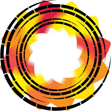 Soyut sarmal, girdap, dönme vektörü örtüşüyor. Volute, helix, koklear vertigo dairesel, geometrik çizim. Soyut çember