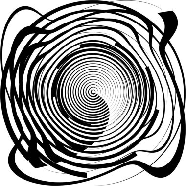 Soyut sarmal, girdap, dönme vektörü örtüşüyor. Volute, helix, koklear vertigo dairesel, geometrik çizim. Soyut çember
