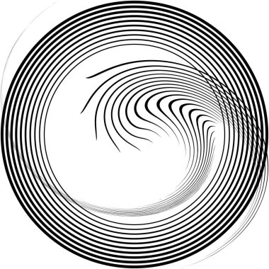 Soyut sarmal, girdap, dönme vektörü örtüşüyor. Volute, helix, koklear vertigo dairesel, geometrik çizim. Soyut çember