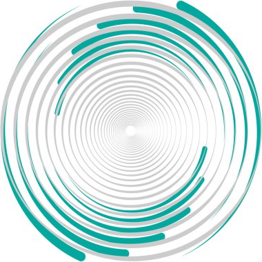 Soyut sarmal, girdap, dönme vektörü örtüşüyor. Volute, helix, koklear vertigo dairesel, geometrik çizim. Soyut çember