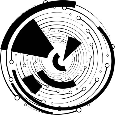 Soyut sarmal, girdap, dönme vektörü örtüşüyor. Volute, helix, koklear vertigo dairesel, geometrik çizim. Soyut çember
