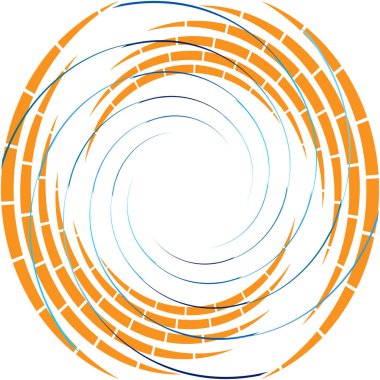 Soyut sarmal, girdap, dönme vektörü örtüşüyor. Volute, helix, koklear vertigo dairesel, geometrik çizim. Soyut çember