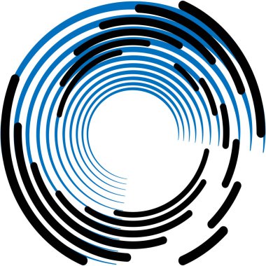 Soyut sarmal, girdap, dönme vektörü örtüşüyor. Volute, helix, koklear vertigo dairesel, geometrik çizim. Soyut çember
