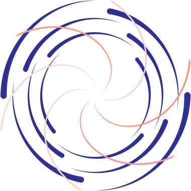 Soyut sarmal, girdap, dönme vektörü örtüşüyor. Volute, helix, koklear vertigo dairesel, geometrik çizim. Soyut çember