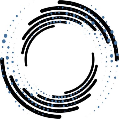 Soyut sarmal, girdap, dönme vektörü örtüşüyor. Volute, helix, koklear vertigo dairesel, geometrik çizim. Soyut çember