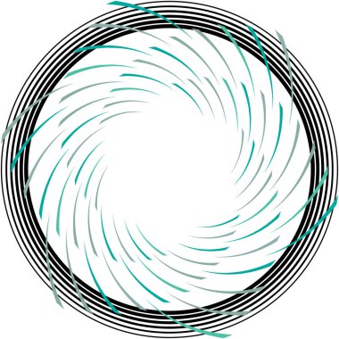 Soyut sarmal, girdap, dönme vektörü örtüşüyor. Volute, helix, koklear vertigo dairesel, geometrik çizim. Soyut çember