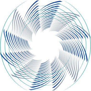 Soyut sarmal, girdap, dönme vektörü örtüşüyor. Volute, helix, koklear vertigo dairesel, geometrik çizim. Soyut çember