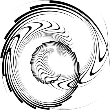Soyut sarmal, girdap, dönme vektörü örtüşüyor. Volute, helix, koklear vertigo dairesel, geometrik çizim. Soyut çember