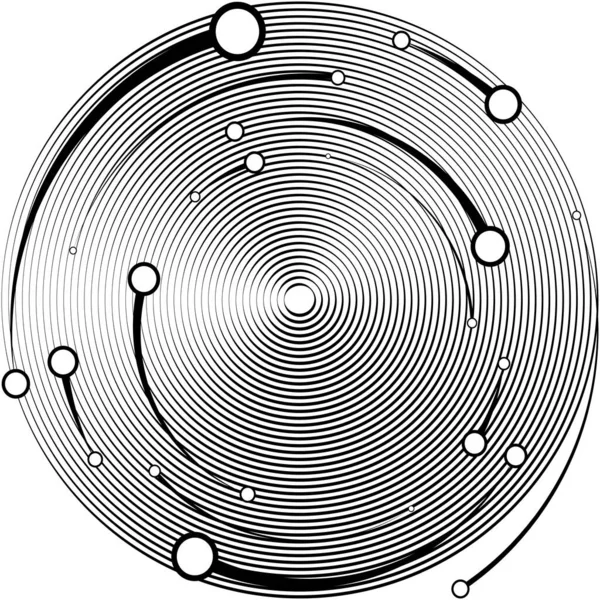 Abstracte Spiraal Draaikolk Wervelvector Voluut Helix Cochleaire Vertigo Cirkelvormig Geometrische — Stockvector