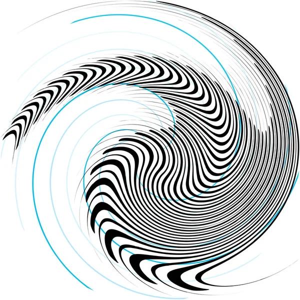 Overlaying Abstract Spiral Swirl Twirl Vector Volute Helix Cochlear Vertigo — Stock Vector