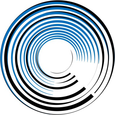 Soyut sarmal, girdap, dönme vektörü örtüşüyor. Volute, helix, koklear vertigo dairesel, geometrik çizim. Soyut çember