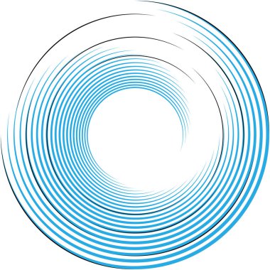 Soyut sarmal, girdap, dönme vektörü örtüşüyor. Volute, helix, koklear vertigo dairesel, geometrik çizim. Soyut çember