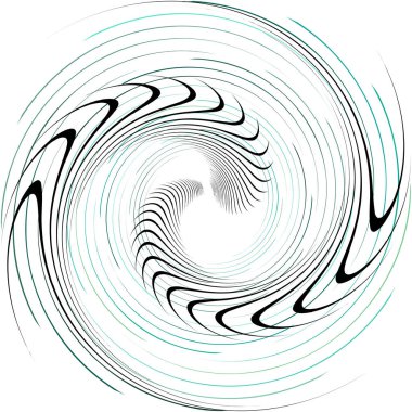 Soyut sarmal, girdap, dönme vektörü örtüşüyor. Volute, helix, koklear vertigo dairesel, geometrik çizim. Soyut çember