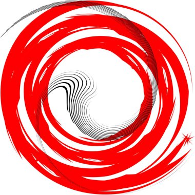 Soyut sarmal, girdap, dönme vektörü örtüşüyor. Volute, helix, koklear vertigo dairesel, geometrik çizim. Soyut çember