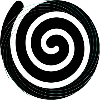 Soyut sarmal, girdap, dönme vektörü örtüşüyor. Volute, helix, koklear vertigo dairesel, geometrik çizim. Soyut çember