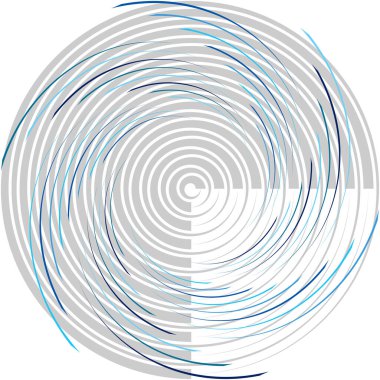 Soyut sarmal, girdap, dönme vektörü örtüşüyor. Volute, helix, koklear vertigo dairesel, geometrik çizim. Soyut çember