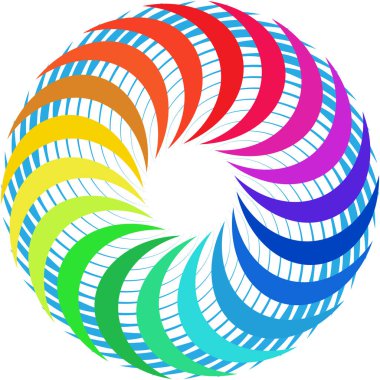 Soyut sarmal, girdap, dönme vektörü örtüşüyor. Volute, helix, koklear vertigo dairesel, geometrik çizim. Soyut çember