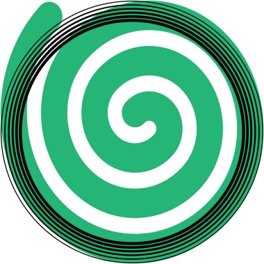Soyut sarmal, girdap, dönme vektörü örtüşüyor. Volute, helix, koklear vertigo dairesel, geometrik çizim. Soyut çember
