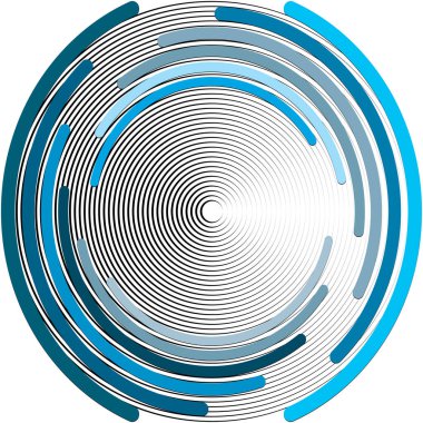 Soyut sarmal, girdap, dönme vektörü örtüşüyor. Volute, helix, koklear vertigo dairesel, geometrik çizim. Soyut çember