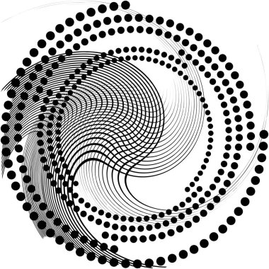 Soyut sarmal, girdap, dönme vektörü örtüşüyor. Volute, helix, koklear vertigo dairesel, geometrik çizim. Soyut çember
